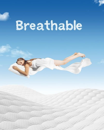 King Mattress, 14 Inch Innerspring Hybrid Mattress in a Box, Individually Pocket Coils for Motion Isolation & Cool Sleep, Queen Bed for Back Pain,CertiPUR-US,100 Nights Trial - LeafyLoom