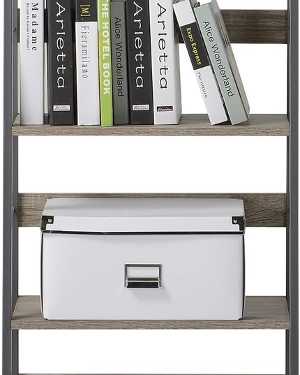 Signature Design by Ashley Soho Modern Home Office Desk & 4-Shelf Bookcase Set, Reclaimed Wood - LeafyLoom