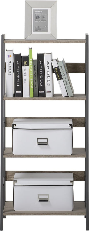 Signature Design by Ashley Soho Modern Home Office Desk & 4-Shelf Bookcase Set, Reclaimed Wood - LeafyLoom