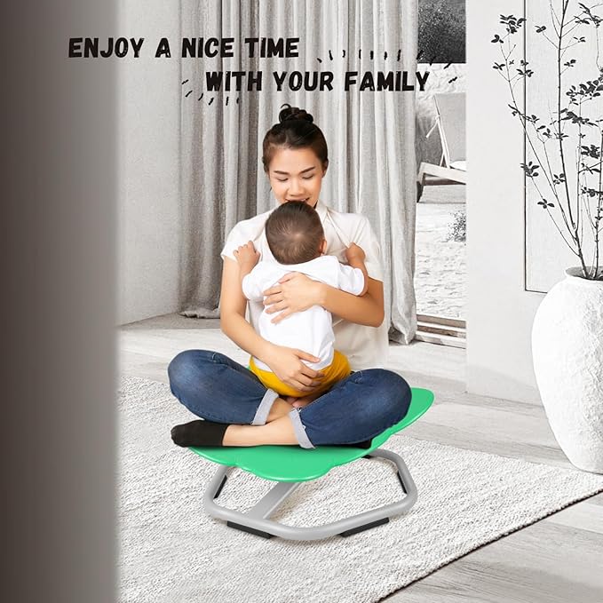 Elephant Kids Swivel Chair, Seat and Spinning Chair, Body Coordination Training Chair, Green Non Slip Sensory Toys 360° Spinning Chair for Autistic Kids Aged 3+, Improving Toddler's Physical Fitness - LeafyLoom