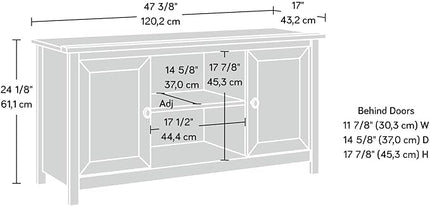 Sauder County Line Panel TV Stand, For TVs up to 47", Salt Oak finish - LeafyLoom