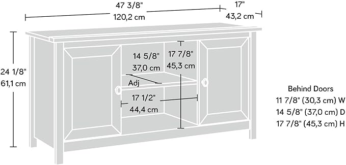 Sauder County Line Panel TV Stand, For TVs up to 47", Salt Oak finish - LeafyLoom