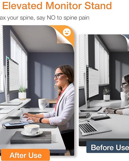 ODK Computer Desk with Drawers & Power Outlet, 48 Inch Office Desk with Keyboard Tray & Storage Shelves & PC Stand, Office Table Work Desk with Monitor Stand, White - LeafyLoom