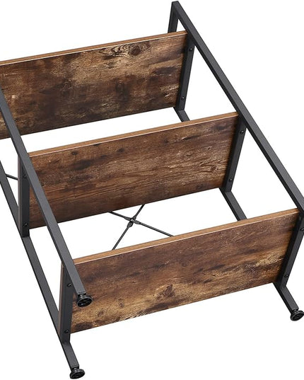 BEWISHOME 3 Tier Bookshelf, Rustic Small Book Shelf for Small Spaces, Brown Wooden Shelves for Bedroom Living Room and Home Office, 13.58" D x 24.21" W x 37" H, JCJ32Z - LeafyLoom
