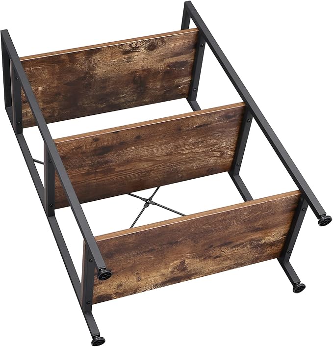 BEWISHOME 3 Tier Bookshelf, Rustic Small Book Shelf for Small Spaces, Brown Wooden Shelves for Bedroom Living Room and Home Office, 13.58" D x 24.21" W x 37" H, JCJ32Z - LeafyLoom