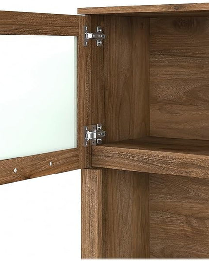 Bush Furniture Somerset Office Desk with Drawers and Hutch, 72W, Fresh Walnut - LeafyLoom