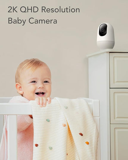nooie Baby Monitor with Camera 2 Pack,WiFi Baby Monitor Camera,360-degree1080P,Smart Baby Camera with Motion Tracking,Night Vision,Two Way Audio&Sound Detection,Works with Alexa,SD Card and Cloud nooie