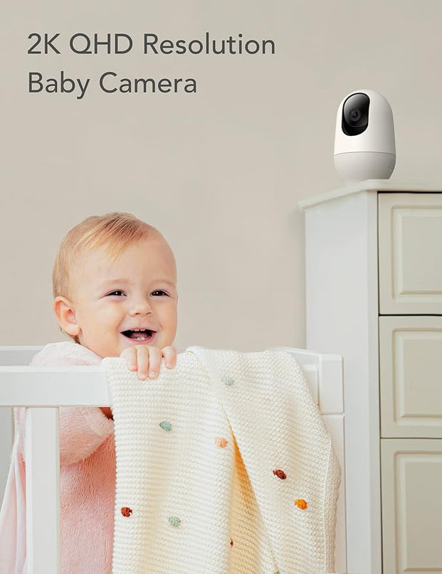 nooie Baby Monitor with Camera 2 Pack,WiFi Baby Monitor Camera,360-degree1080P,Smart Baby Camera with Motion Tracking,Night Vision,Two Way Audio&Sound Detection,Works with Alexa,SD Card and Cloud nooie