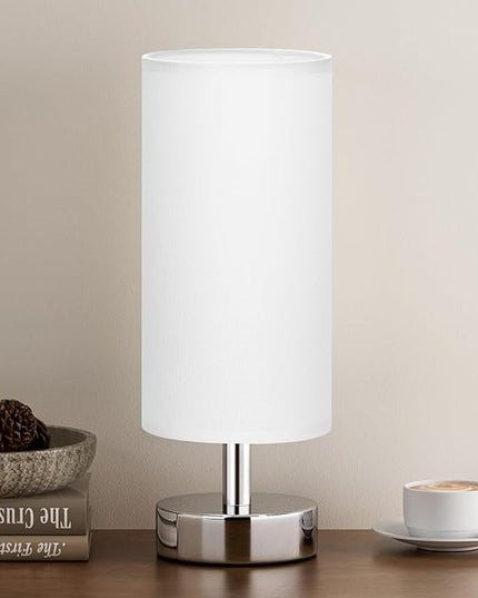 Small Table Lamp for Bedroom - Bedside Lamps for Night Stands, Minimalist Nightstand Light Lamp, Desk Lamps for Reading Room, Kids Room, Living Room, Office, Dorm - LeafyLoom