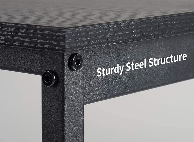 Cubiker Computer Desk 40 inch Home Office Writing Study Desk, Modern Simple Style Laptop Table with Storage Bag, Black - LeafyLoom