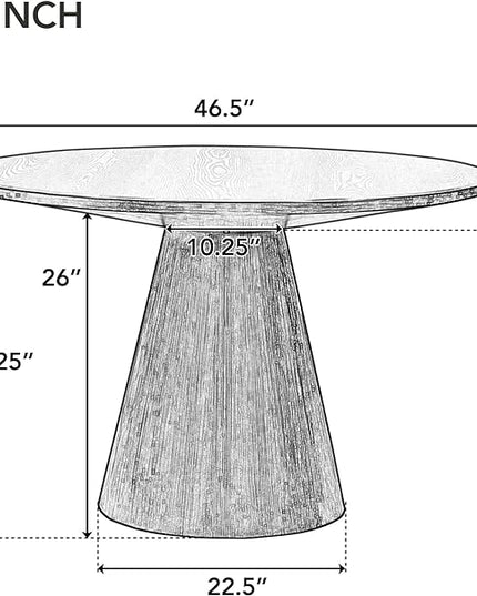 Retro Round Minimalist Elegant 4 Peoples, Rubber Wood, Exquisite Workmanship and Full Assembly Required, for Kitchen, Room, 1 Piece Dining Table Set, Black 18 - LeafyLoom