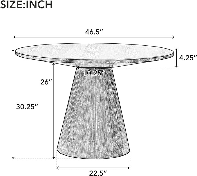 Retro Round Minimalist Elegant 4 Peoples, Rubber Wood, Exquisite Workmanship and Full Assembly Required, for Kitchen, Room, 1 Piece Dining Table Set, Black 18 - LeafyLoom