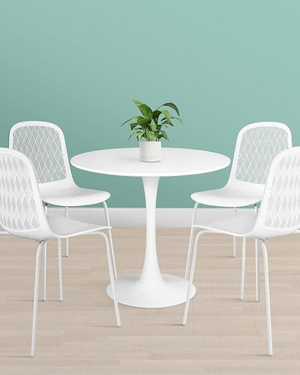 Modern Chairs with Metal Legs for Living, Bedroom, Kitchen, Dining, Lounge Waiting Room, Restaurants, Cafes, Set of 4 - LeafyLoom