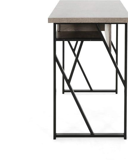 Christopher Knight Home Janet Modern Faux Wood Writing Desk, Dark Gray, Black - LeafyLoom