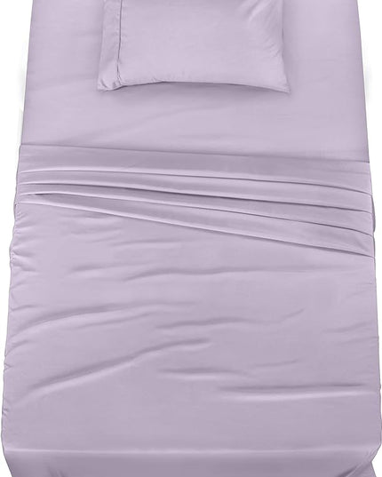 Utopia Bedding Twin Bed Sheets Set - 3 Piece Bedding - Brushed Microfiber - Shrinkage and Fade Resistant - Easy Care (Twin, Lavender) - LeafyLoom