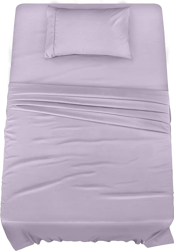 Utopia Bedding Twin Bed Sheets Set - 3 Piece Bedding - Brushed Microfiber - Shrinkage and Fade Resistant - Easy Care (Twin, Lavender) - LeafyLoom