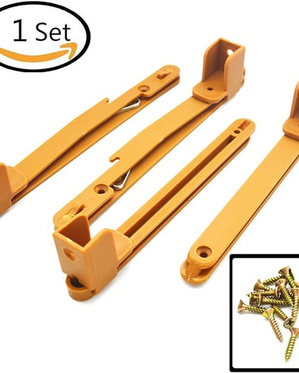 Crib fence Lifter Lifting Rail Connection Set Brown w Screws - LeafyLoom
