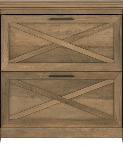 Bush Furniture Key West Lateral File Cabinet, Modern Farmhouse 2 Drawer File Cabinet for Home Office - LeafyLoom