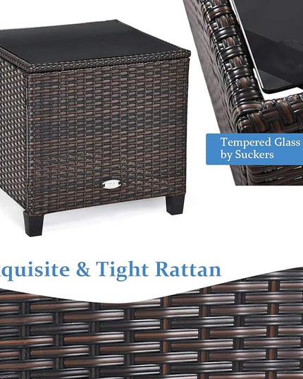 3 PCS Patio Furniture Set, OneSize, Turquoise - LeafyLoom