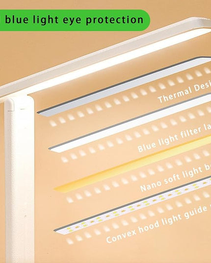 Desk lamp,LED Lamp,Touch Control,3 Color Modes,Eye-Protecting Table Lamp,Led Lights for Bedroom,Home,Office,Black (Medium Size, White) - LeafyLoom