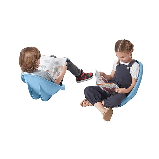 ECR4Kids Leaf Floor Seat, Rocker Chair, Powder Blue, 6-Piece - LeafyLoom