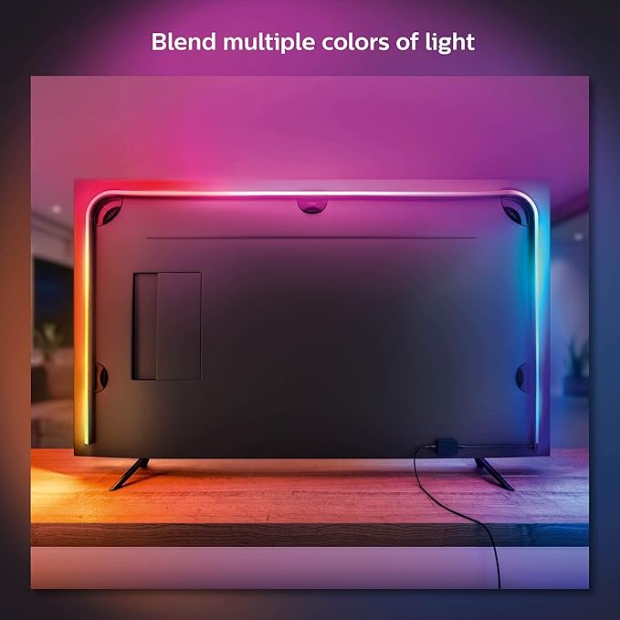 Philips Hue Play Gradient 55" Smart TV Light Strip - Flowing Multicolor LED Color-Changing TV BackLight - Sync with TV, Music, and Gaming - Requires Bridge and Sync Box - Control with App or Voice PhilipsHue