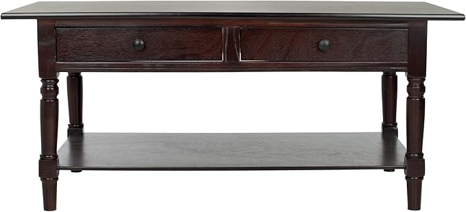 Safavieh American Homes Collection Boris Dark Cherry Coffee Table - LeafyLoom