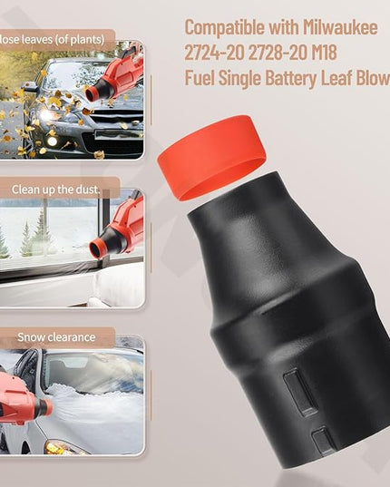 Car Drying Nozzle for Milwaukee M18 Fuel Single Battery 2724-20 2728-20 M18 Leaf Blowers, Car Drying Nozzle for Milwaukee Leaf Blowers with Red Soft Tip Cover - LeafyLoom