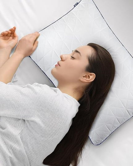 BedStory Standard Pillows Set of 2,Cooling Pillows with Mesh Design,Premium Soft Down Alternative Fill Supportive for Back, Stomach or Side Sleepers,Fluffy Pillows for Bed with Down Alternative - LeafyLoom