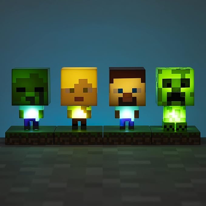 Paladone Minecraft Steve Icon Light Collectible Figure | Officially Licensed Minecraft Bedroom Decor - LeafyLoom
