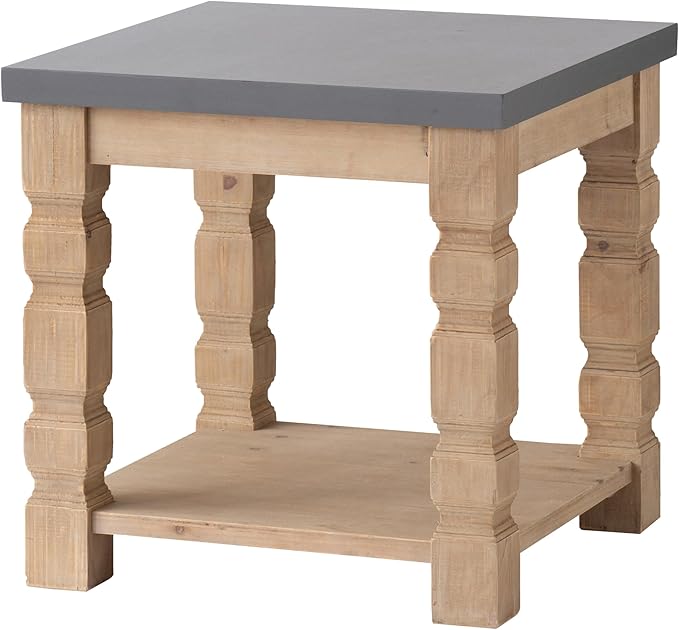 NicBex Coffee Table Wooden Coffee Table with Storage Square Center Tables with Open Bottom Shelf End Table for Living Room, Dining Room, Office, and Bedroom,23.8" W, Brown+Gray - LeafyLoom