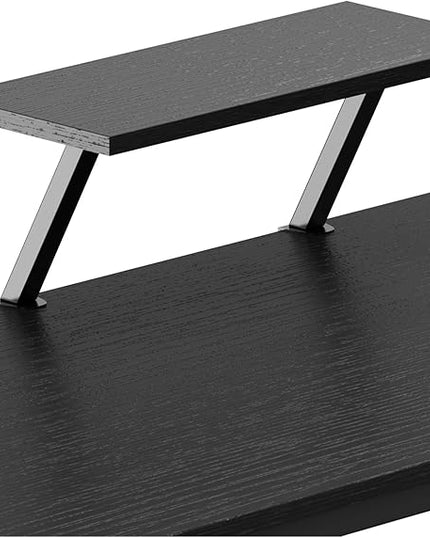 DlandHome L-Shaped Computer Desk 59 inches x 47.2 inches, Composite Wood and Metal, Home Office PC Laptop Study Workstation Corner Table with CPU Stand, CZYF-LD-1 - LeafyLoom