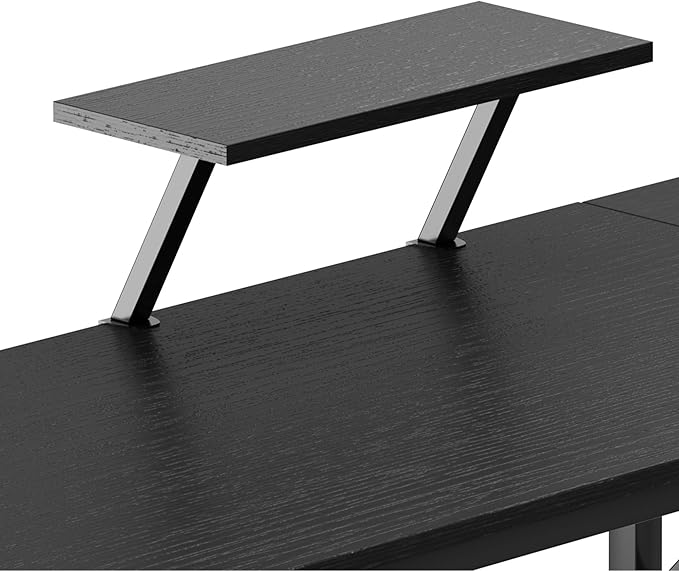 DlandHome L-Shaped Computer Desk 59 inches x 47.2 inches, Composite Wood and Metal, Home Office PC Laptop Study Workstation Corner Table with CPU Stand, CZYF-LD-1 - LeafyLoom