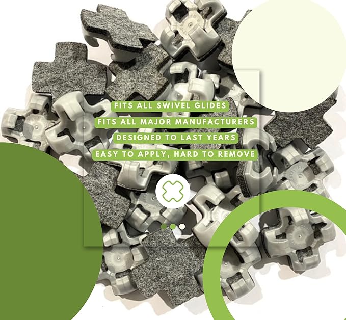 Chair Glide [48 Count] Made in The USA | Noise Cancelling Long Lasting Floor Protection | Heavy Duty Breathable Latex-Free Anti-Rust Design | Easy to Apply Teacher Classroom Supplies - LeafyLoom