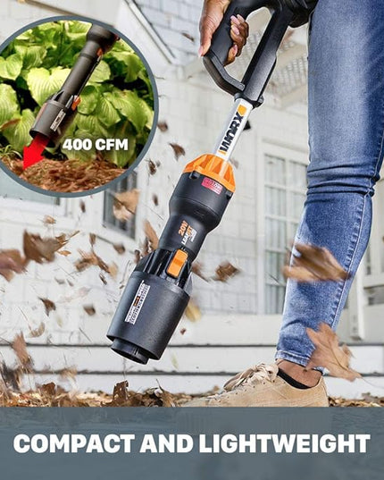Worx Nitro WG543.9 20V LEAFJET Leaf Blower Cordless with Battery and Charger, Blowers for Lawn Care Only 3.8 Lbs., Cordless Leaf Blower Brushless Motor– Tool Only - LeafyLoom