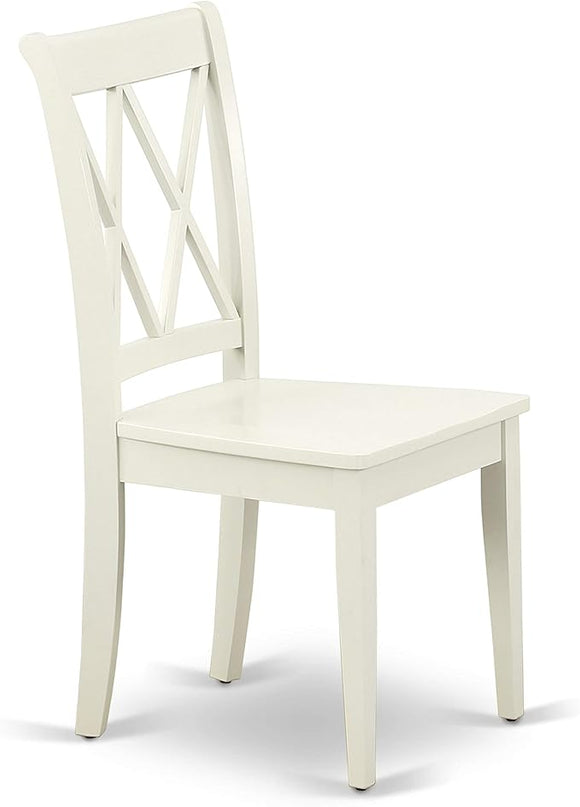 East West Furniture ANCL5-LWH-W Antique 5 Piece Set for 4 Includes a Round Table with Pedestal and 4 Kitchen Dining Chairs, 36x36 Inch - LeafyLoom