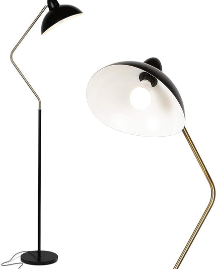 Brightech Swoop LED Floor Lamp, Tall Lamp with Adjustable Head, Modern Floor Reading Lamp for Over Chair, Living Rooms & Offices, Standing Lamp with Heavy Base for Bedrooms, Stunning Living Room Decor - LeafyLoom
