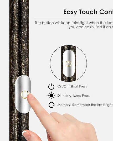 Floor Lamp, Standing Lamp, 20W 2000LM LED Torchiere Floor Lamp, Stepless Dimmable, Touch Control, 3000K Daylight, 50000hrs Lifespan, Floor Lamps for Living Room, Standing Lamps for Bedroom,Bronze - LeafyLoom