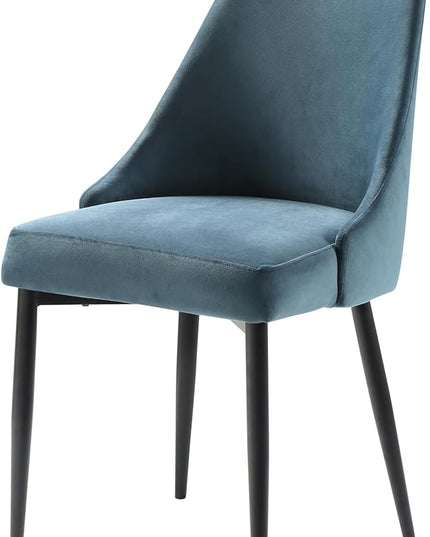 NicBex Dining Table Set for 4 Kitchen & Dining Room Tables Modern Sleek Design 5Pc Dining Set Table and 4X Side Chairs with Velvet Upholstered, Metal Frame, Blue - LeafyLoom
