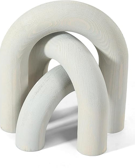 3Pcs Wood Arch Decor Accents - Decorative Home Table Arch, Modern Boho Minimalist Coffee Table Bookshelf Living Room Entryway Aesthetic Decorations Objects - LeafyLoom