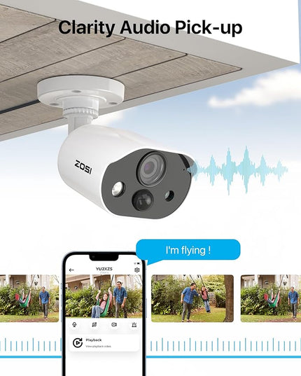 ZOSI C303 Spotlight Home Security Camera System with Audio,8CH 3K Lite DVR with 1TB SSD Hard Drive,4pcs H.265+ 1080p Outdoor CCTV Cameras,Night Vision,Person Vehicle Detection,for 24/7 Recording ZOSI