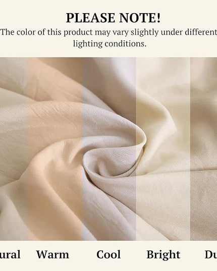 MILDLY Full Size Comforter Set 7 Piece Color Clash, Khaki Bed in a Bag, All Season Bedding Sets with 1 Comforter, 2 Pillow Shams, 2 Pillowcases, 1 Flat Sheet, 1 Fitted Sheet - LeafyLoom