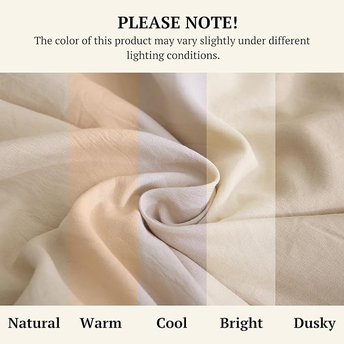 MILDLY Full Size Comforter Set 7 Piece Color Clash, Khaki Bed in a Bag, All Season Bedding Sets with 1 Comforter, 2 Pillow Shams, 2 Pillowcases, 1 Flat Sheet, 1 Fitted Sheet - LeafyLoom