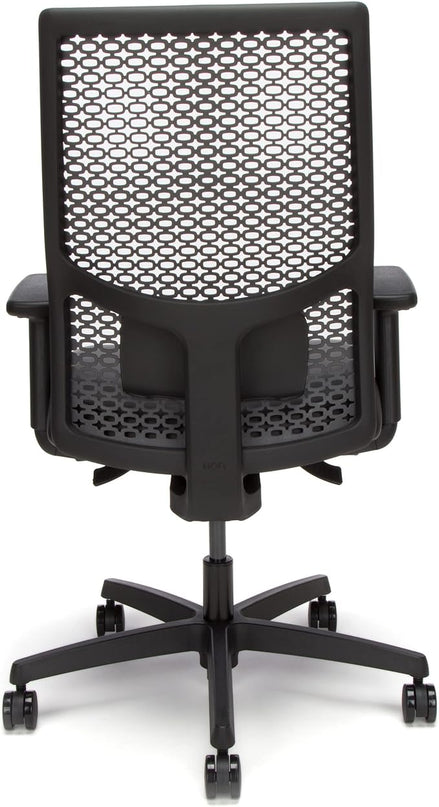 HON Ignition 2.0 ReActiv Office Chair Ergonomic Open Mesh-Style Back for High Airflow & Flex Support - Adjustable Lumbar, Synchro-Tilt Recline, Home Office Computer Desk Chair for Back Pain - Black - LeafyLoom