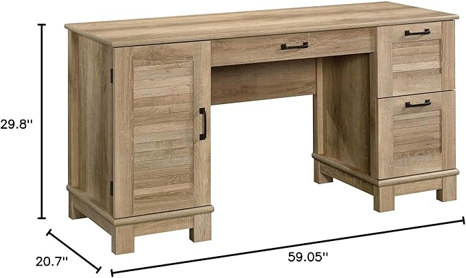 Sauder Garden Villa Desk, L: 59.06" x W: 20.71" x H: 29.80", Orchard Oak Finish - LeafyLoom