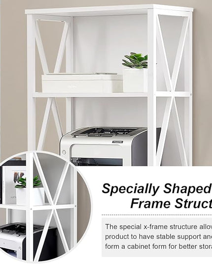HOMISSUE Bookshelf, 6-Tier Tall Bookshelf, Rustic Wood Metal Bookshelves and Bookcases, Freestanding Open Bookshelf, Industrial Bookcase for Home Office, Living Room and Bedroom, White - LeafyLoom