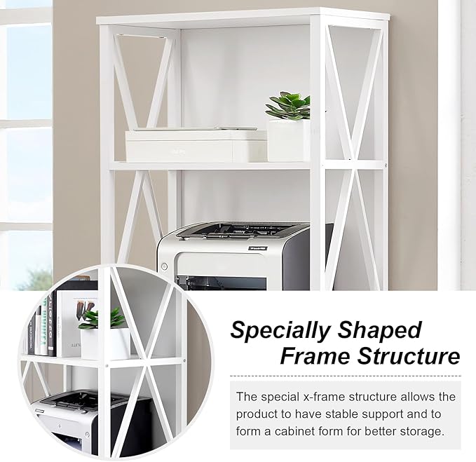 HOMISSUE Bookshelf, 6-Tier Tall Bookshelf, Rustic Wood Metal Bookshelves and Bookcases, Freestanding Open Bookshelf, Industrial Bookcase for Home Office, Living Room and Bedroom, White - LeafyLoom