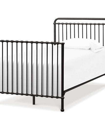 NAMESAKE Winston 4-in-1 Convertible Mini Metal Crib in Vintage Iron, Greenguard Gold Certified - LeafyLoom