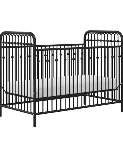Little Seeds Monarch Hill Ivy Metal Baby Crib, Black - LeafyLoom