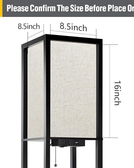 OUTON Linen Lamp Shade 16 x 8.5 x 8.5 inch for Shelf Floor Lamp (Beige) - LeafyLoom